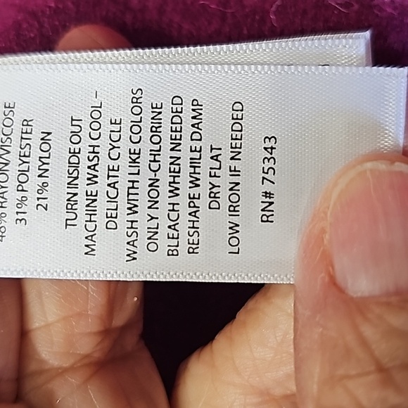 TAHARI Purple long sleeve sweater. 3 Reinstone buttons at sleeves. SMALL No - Picture 11 of 12